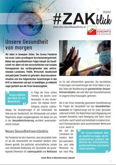 Titelblatt #ZAKblick Gesundheit von morgen