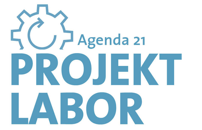 Logo Agenda 21 ProjektLabor - Veranstaltungsformat - Zahnrad mit Schriftzug Agenda 21 ProjektLabor