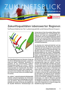 Deckblatt Zukunftsblick.04 Zukunftsqualitäten lebenswerter Regionen