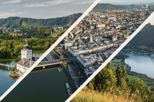 Collage von Orten in Oberösterreich