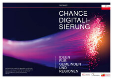 Deckblatt Factsheet Chance Digitalisierung - violeter Glasfaserstrahl und Texte 