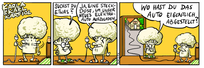 Comic-Strip mit Karla und Karl Karfiol