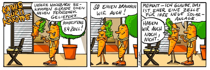 Comic-Strip mit Kathi und Kurti Karotte